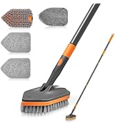 NEWE Shower Cleaner Brush, Tub Tile Scrubber with Telescopic Long Handle 56 inches, 4 Scrub Heads...