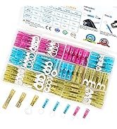 TICONN 120Pcs Heat Shrink Wire Connectors, Waterproof Automotive Marine Electrical Terminals Kit,...