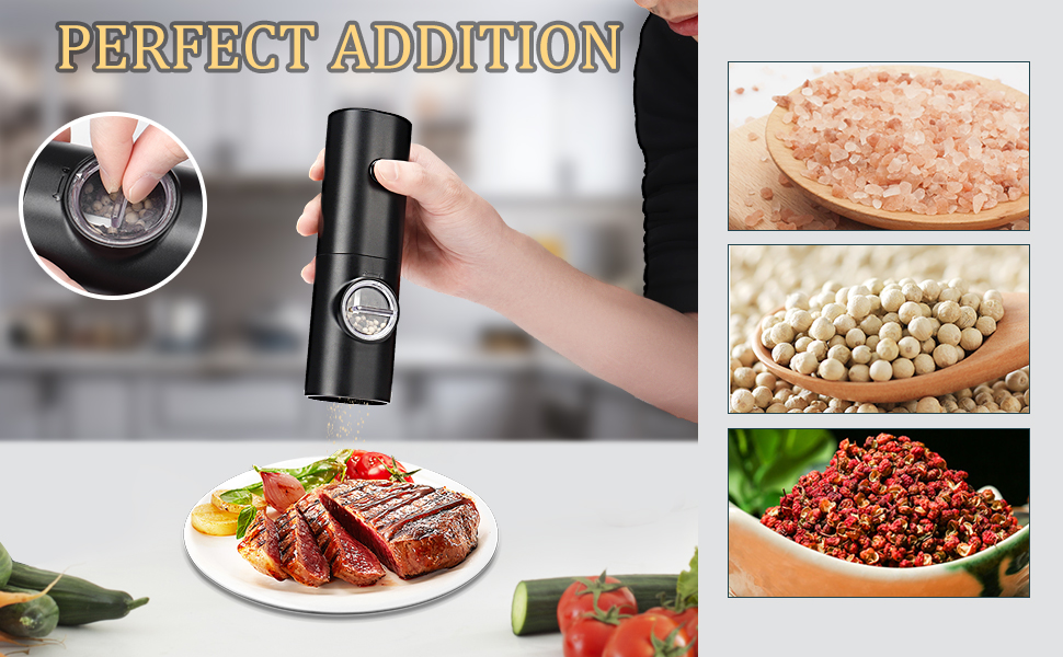 electric salt and pepper grinder set