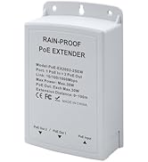 30W 48V Outdoor PoE Extender with 2-Port Gigabit Ethernet – IEEE 802.3af/at Compliant, Waterproof...