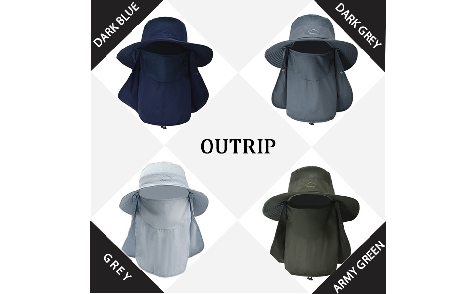 Fishing Hat for Men &amp; Women Blue Grey Dark blue Army greey
