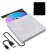 External CD/DVD Drive for laptop ,USB CD Drive, DVD Player for Laptop,3.0 USB C Plug and Play Rea...