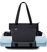 WLLWOO Gym Tote Bag Thick Yoga Mat Bag with Breathable Mesh Holder Carryall Waterproof Wet Pocket...