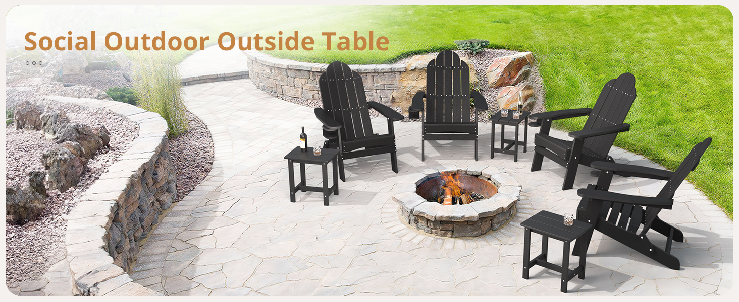 outdoor side table for fire pit