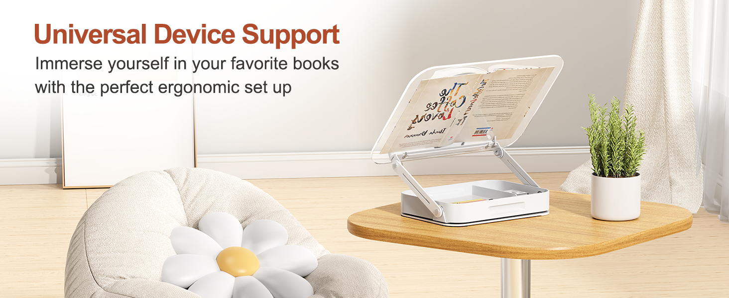 Acrylic Book Stand with Storage