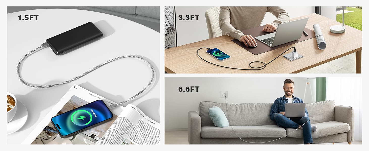 USB to USB C Car Charging Cord