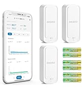 INKBIRD ITH-11-B Indoor Outdoor Thermometer Hygrometer 3Pack Mini Bluetooth Refrigerator Thermome...