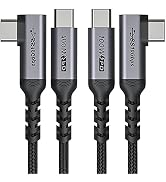 SUMPK USB C to USB C Cable 100W,[2-Pack 6.6ft Right Angle] USB 3.1 Fast Charging Cord 90 Degree 2...