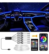 Interior Car LED Strip Lights, RGB 6 in 1 Ambient Lighting Kits with 315 inches Fiber Optic, 16 M...