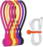 Rich&amp;Ray Reusable Silicone Twist Ties, Magnetic Cable Ties with Strong Magnet for Organizing Cabl...