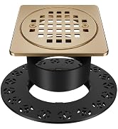 Champagne Bronze 4 inch Drain Grate Kit, Shower Drain Compatible with Schluter Kerdi Drain Flange...