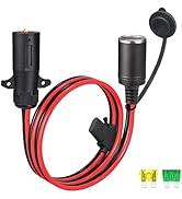 7-Way Power Access, 7-Pin Trailer Plug to Motorcycle Female Cigarette Lighter Socket 12V Power So...