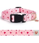 Love Pattern Dog Collar with Buckle Adjustable Safety Nylon Collars for Small Medium Large Dogs, ...