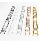 Binditek 50 Pack Double Loop Wire Binding Spines, 1/2 Inch Binding Wire for Letter Size, 3:1 Pitc...