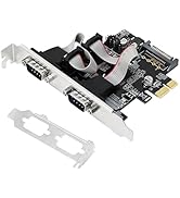 XRIKUI Dual Port PCI Express RS-232 DB9 Serial Port Card for Windows XP, Vista,7, 8.x, 10, 11 32/...