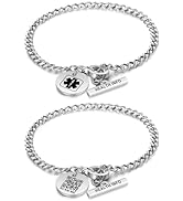 Theluckytag Upgraded QR Code Medical ID Bracelets for Women Medical Alert Bracelet - Sterling Sil...