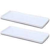 Ceramic Vanity Tray Small Rectangle, Bathtub Tray Bathroom Organizer, Cosmetics Holder for Tissue...
