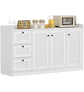 Giantex 63'' Buffet Cabinet with Storage, Modern Sideboard Cabinet with 3 Doors &amp; 3 Pull-Out Draw...