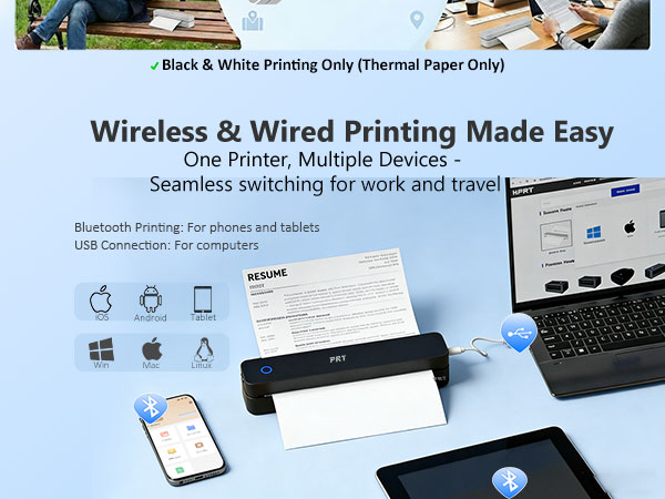 Inkless Portable Printer