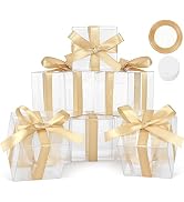 COTOPHER 60 Pcs Clear Favor Boxes, 1.5x1.5x1.5 Inch Clear Single Chocolate Truffle Boxes Plastic ...