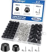 Tmyjfjingxi 128PCS Cutting Board Rubber Feet Non Slip with 304 Stainless Screws Small and Large S...