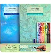 Lifelines Scented Colored Pencils &amp; Tracing Coloring Book Set, Trace to Transform - Includes 14 S...