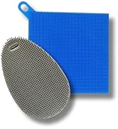 Silicone Dish Sponge Dish Scrubber [Oval+Square] – Dual-Sided, Food Grade Silicone Sponges for Di...