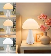 ZSLAIFU Mushroom Lamp, Dimmable Mushroom Table Light, Portable Wireless Small Lamp, Rechargeable ...