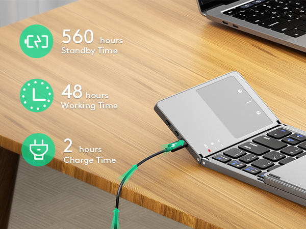 Rechargeable folding keyboard