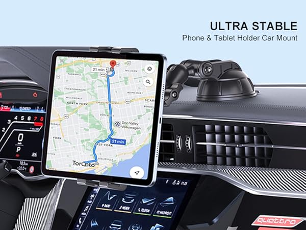 PLDHPRO Tablet Holder for Car Dashboard &amp; Windshield, Universal iPad Car Mount Suction Cup Stand 
