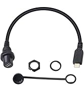 30cm USB Type C 2.0 Male to Female Car Flush Mount Dash Waterproof Extension Cable for Car, Motor...