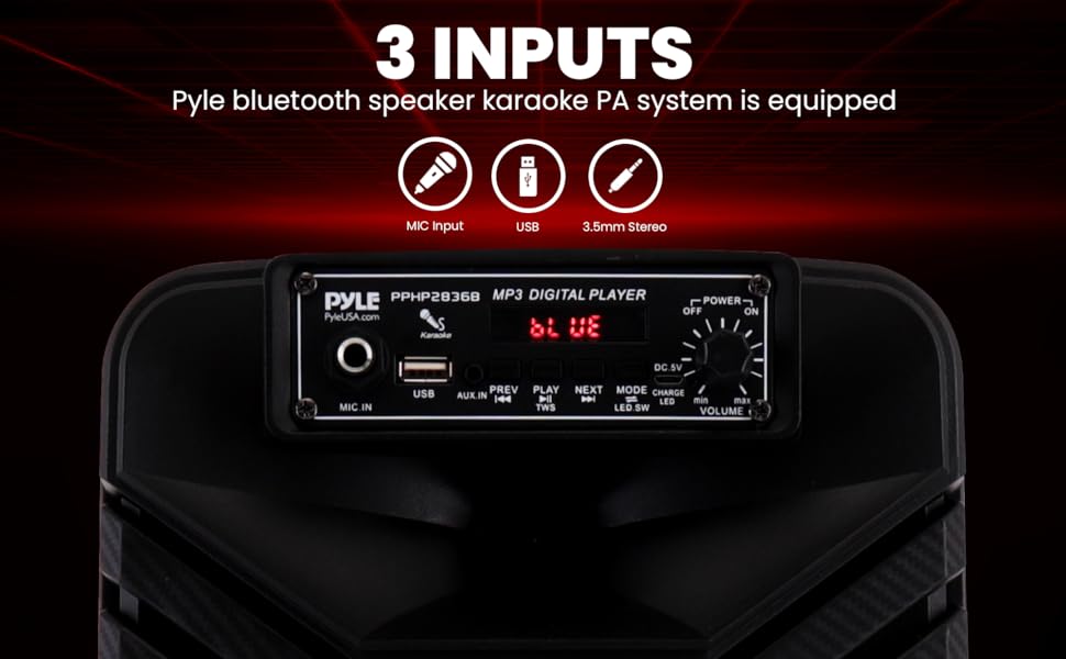 Pyle Bluetooth PA Speaker System - 600W Rechargeable Outdoor Bluetooth