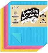 HOMEXCEL Swedish Dishcloths for Kitchen 10 Pack, Sponge Dish Cloth for Counters &amp; Washing Dishes,...