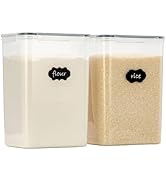 Jumbo 9.5L / 10 qt / 320 Oz Food Storage Airtight Pantry Containers [Set of 2] SPACIOUS &amp; DEEP + ...