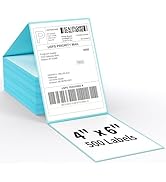 FungLam Direct Thermal Shipping Labels - Pack of 500 4x6 Thermal Labels Fanfold - Perforated and ...