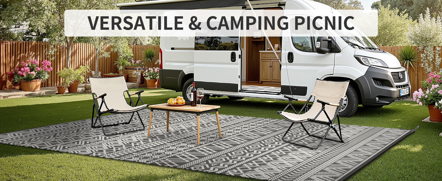Outdoor Rug-Picnic Mats Outdoor Waterproof Camper Rug Camping Rugs for Outside Your RV