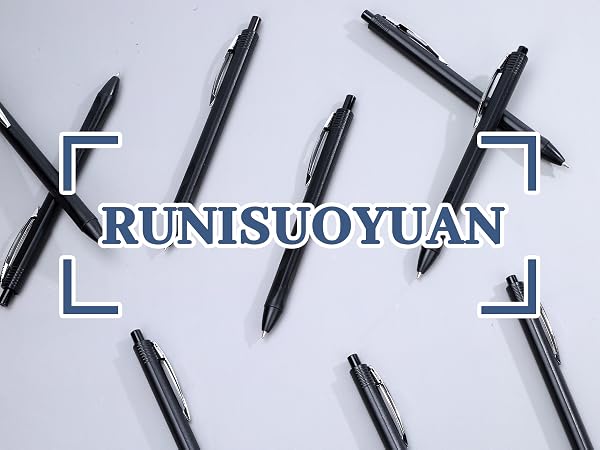 100 packs black Retractable ballpoint pen 1.0 mm black ink pen Smooth Writing No-Smear