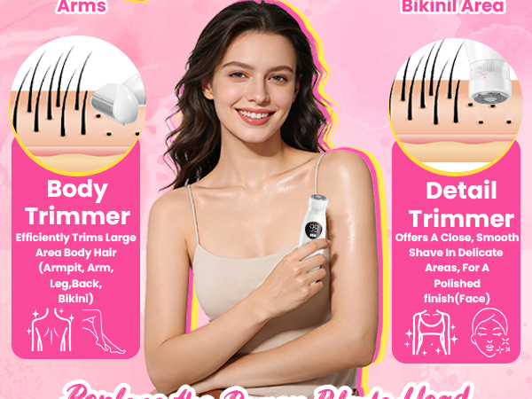 5-in-1 Bikini Trimmer for Women, Lady Electric Razor Shaver Facial &amp;amp; Pubic Hair Trimmer