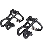 Toddmomy Bike Pedals with Toe Clips and Straps, Bike Pedal Toe Clips Bike Pedal Toe Straps Bike P...
