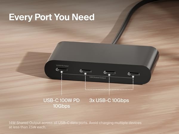 Belkin Connect USB-C to 4-Port USB-C Hub