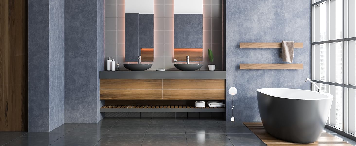 MOBI Smart Home 2.4GHz WiFi Water Leak Sensor, Water Sensor, Water Detector Alarm