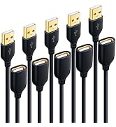 Besgoods USB Extension Cable, 10 ft [5Pack] Extra Long Type A Male to Female USB 2.0 Extender Cor...
