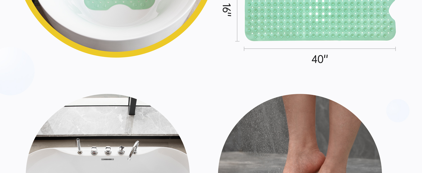 shower safety bath bathtub mat tub bath plastic extra large suction cup soft resistant