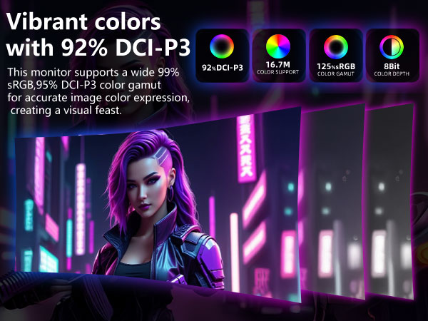 Vibrant colors with 92% DCI-P3