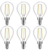 Energetic E12 Dimmable LED G16.5 Light Bulb 60 Watt Light Bulb 500 Lumens Candelabra Bulb for Cha...