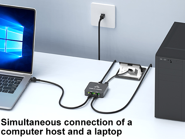 Ethernet Splitter 1 to 2 with Ethernet Cable