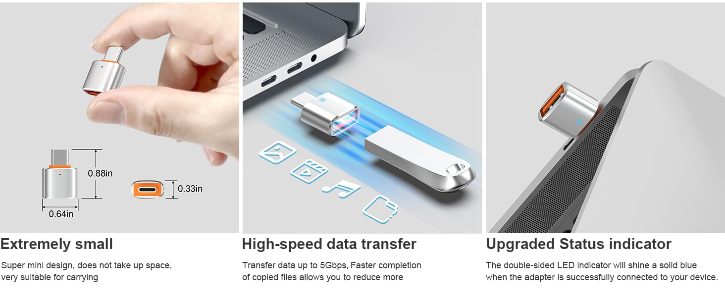 USB C to USB Adapter USB C Male to USB 3.0 Female OTG Adapter 