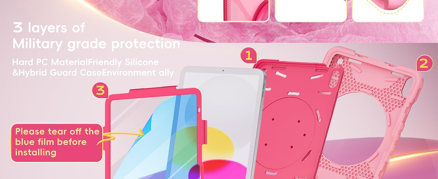 HRFSK Case for iPad (A16) 11th Generation 11 inch 2025/10th Generation 10.9 inch 2022