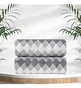 Oliven 2 Piece Gray Diamond Hand Towels for Bathroom 16"x31" Ultra Soft Breathable Hand Face Towe...