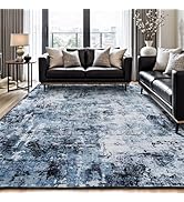 Rugflix Abstract 8x10 Area Rug for Living Room, Modern Washable Rug Non Slip Low Pile, Soft Stain...